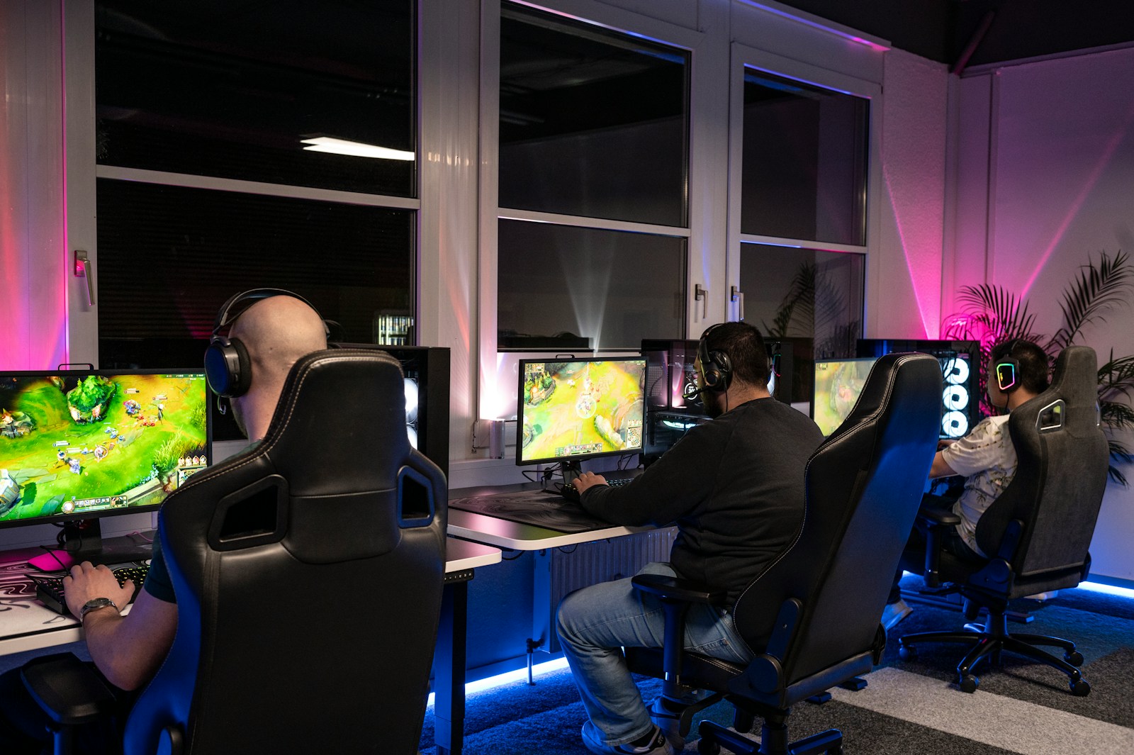 A group of people playing a video game